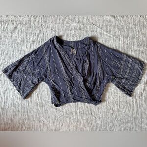 Japna Blue Kimono Sleeve Blouse